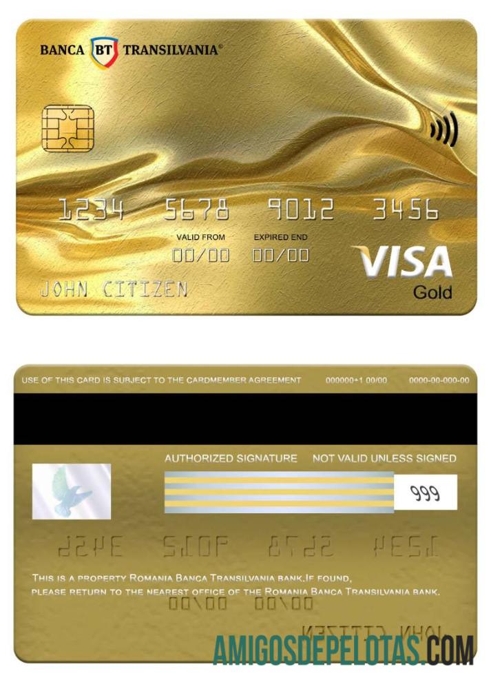 Romania Banca Transilvania Bank Visa Gold Card example